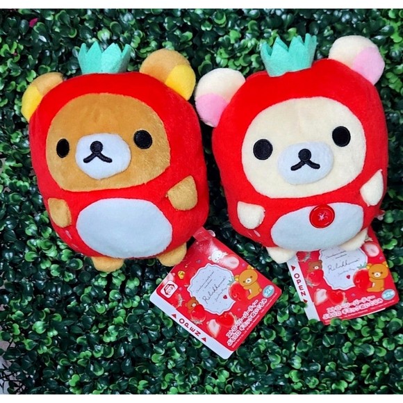 Rilakkumma + Korilakkuma Strawberry Jumping Plush Set - Picture 1 of 12